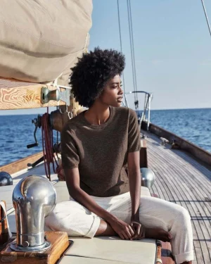 Women N.Peal Brown | Bond Woman*007 Round Neck Cashmere T Shirt