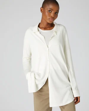 Women N.Peal White | Superfine Cashmere*Superfine Cashmere Longline Shirt