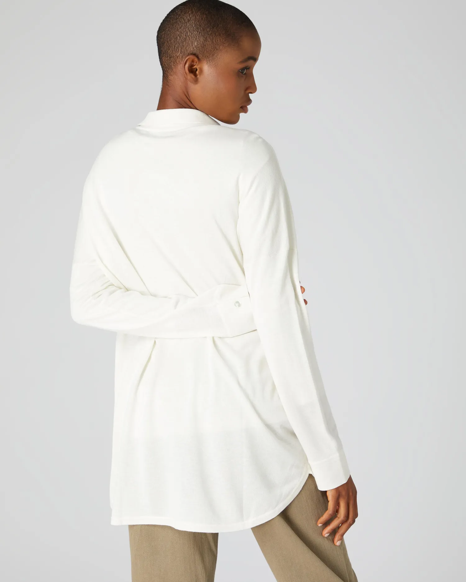 Women N.Peal White | Superfine Cashmere*Superfine Cashmere Longline Shirt