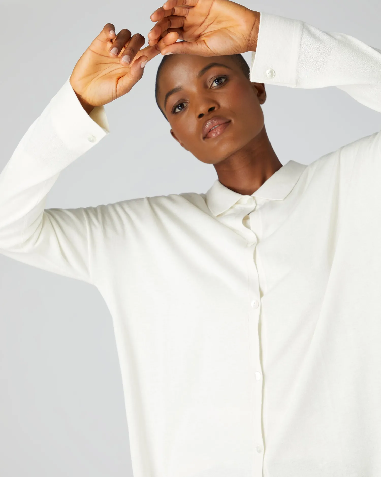Women N.Peal White | Superfine Cashmere*Superfine Cashmere Longline Shirt