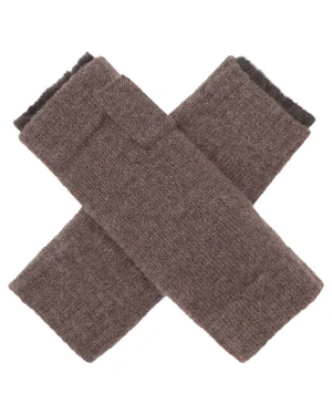 Women N.Peal Fur Trim Accessories | Gloves*Unisex Fur Lined Fingerless Cashmere Gloves