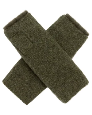 Women N.Peal Fur Trim Accessories | Gloves*Unisex Fur Lined Fingerless Cashmere Gloves