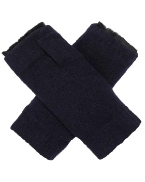 Women N.Peal Fur Trim Accessories | Gloves*Unisex Fur Lined Fingerless Cashmere Gloves