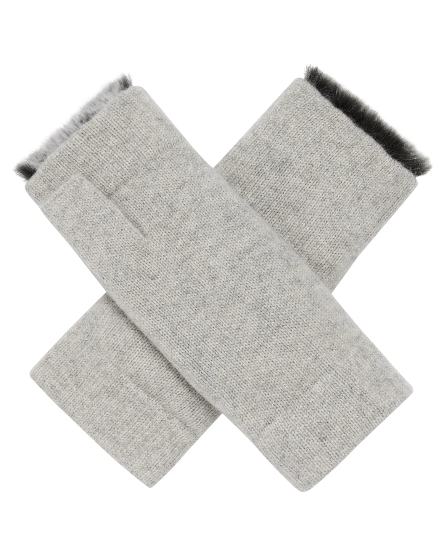 Women N.Peal Fur Trim Accessories | Gloves*Unisex Fur Lined Fingerless Cashmere Gloves