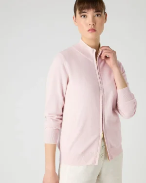 Women N.Peal Organic Cashmere | Pink*Women's Alisa Full Zip Cashmere Cardigan