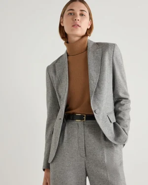 Women N.Peal Light Grey | Dark Grey*Women's Chloe Herringbone Single Breasted Jacket