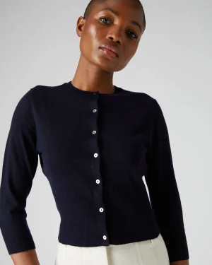 Women N.Peal Blue | Superfine Cashmere*Women's Darcie Superfine Cashmere Cropped Cardigan
