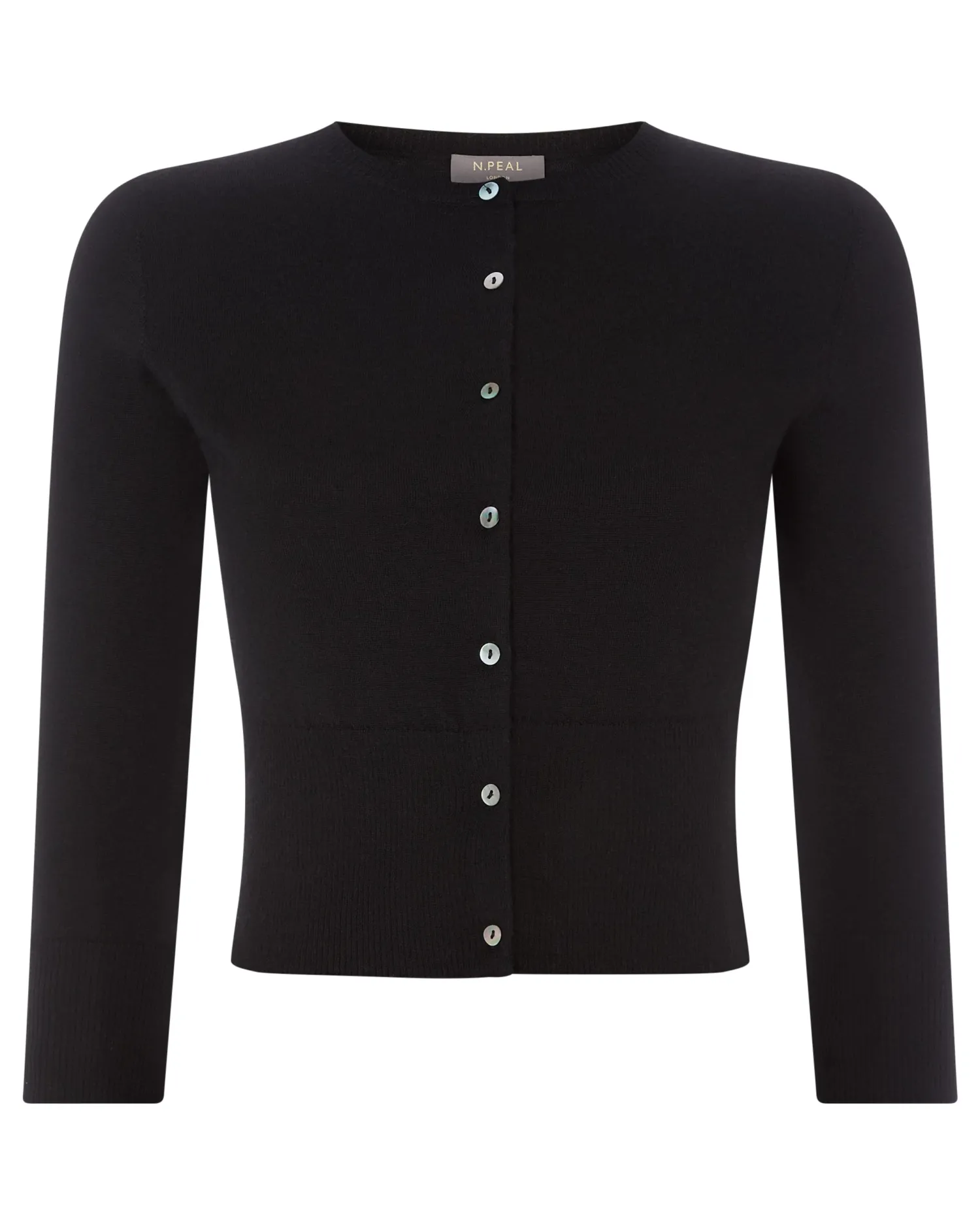 Women N.Peal Black | Superfine Cashmere*Women's Darcie Superfine Cashmere Cropped Cardigan