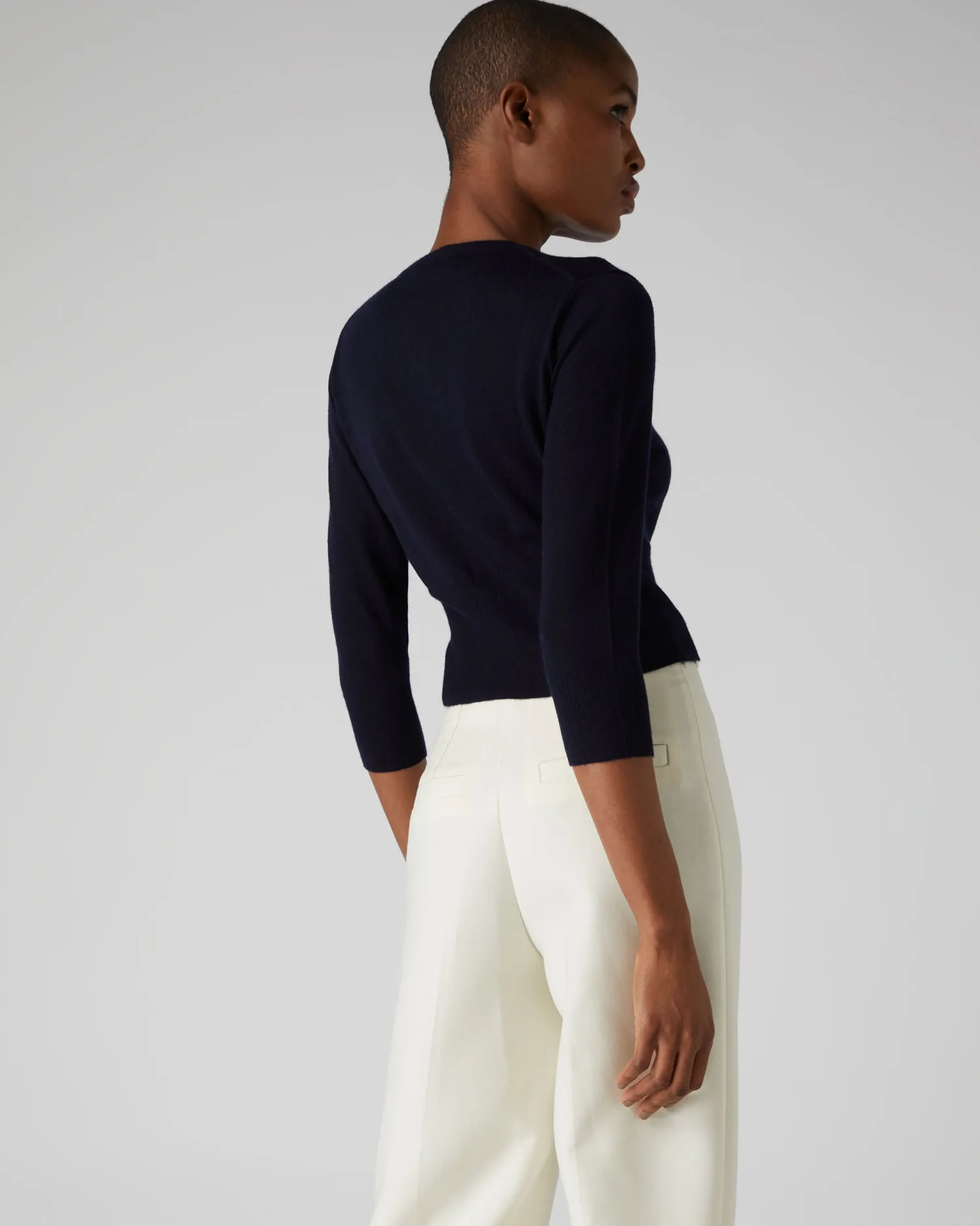 Women N.Peal Blue | Superfine Cashmere*Women's Darcie Superfine Cashmere Cropped Cardigan