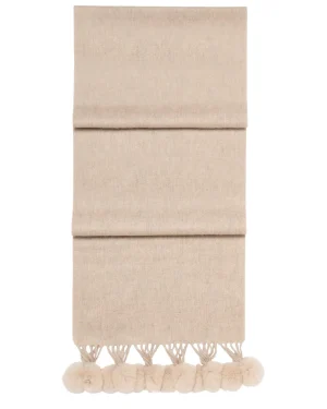 Women N.Peal Fur Poms | Fur Trim Accessories*Women's Davos Fur Bobble Cashmere Scarf