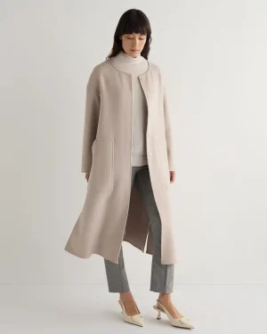 Women N.Peal Light Grey | Woven Collection*Women's Dylan Round Neck Coat