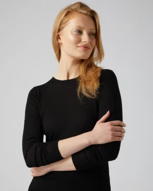 Women N.Peal Black | Superfine Cashmere*Women's Eden Superfine Cashmere Round Neck Top