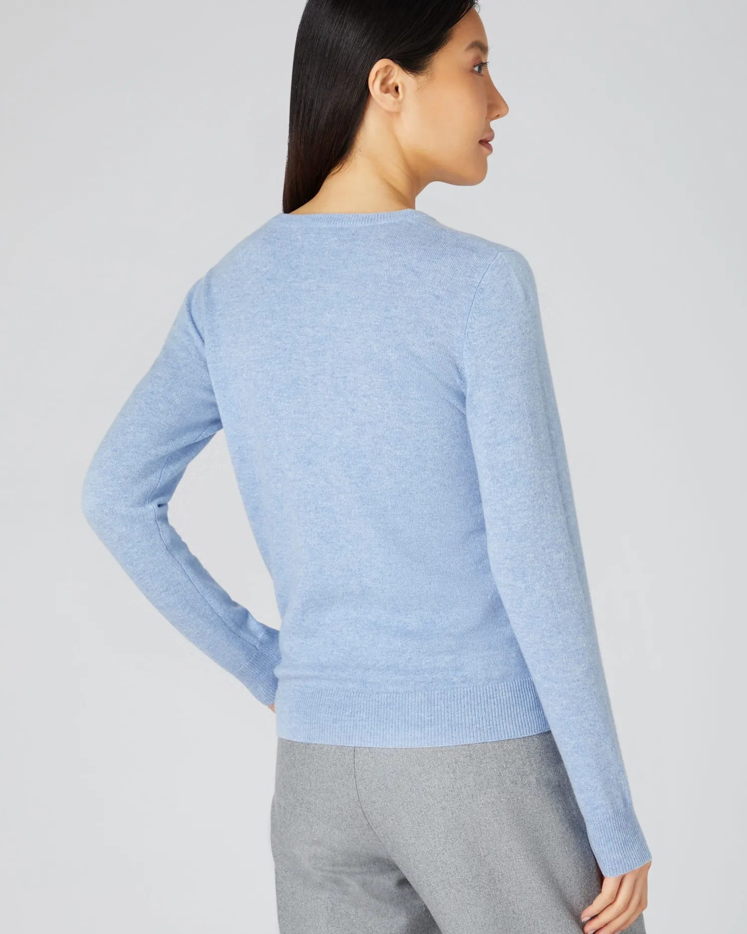 Women N.Peal Blue | Classic Cashmere*Women's Evie Classic Round Neck Cashmere Sweater