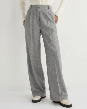 Women N.Peal Light Grey | Dark Grey*Women's Florence Herringbone Wide Leg Pant