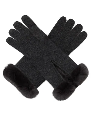 Women N.Peal Fur Trim Accessories | Gloves*Women's Fur Trim Cashmere Gloves
