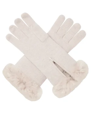 Women N.Peal Fur Trim Accessories | Gloves*Women's Fur Trim Cashmere Gloves