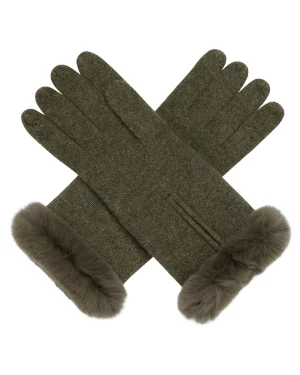 Women N.Peal Fur Trim Accessories | Gloves*Women's Fur Trim Cashmere Gloves