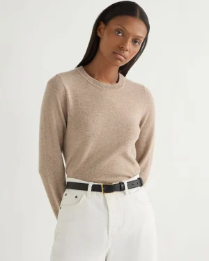 Women N.Peal Natural | Brown*Women's Hallie Round Neck Cashmere Sweater