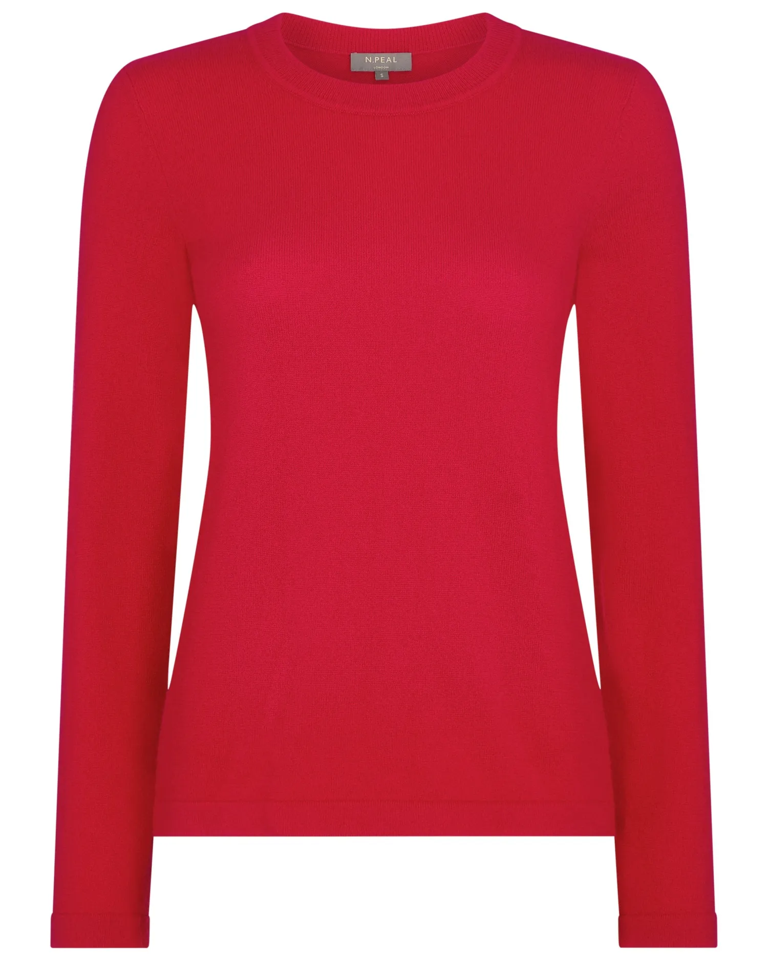 Women N.Peal Red | Organic Cashmere*Women's Hallie Round Neck Cashmere Sweater
