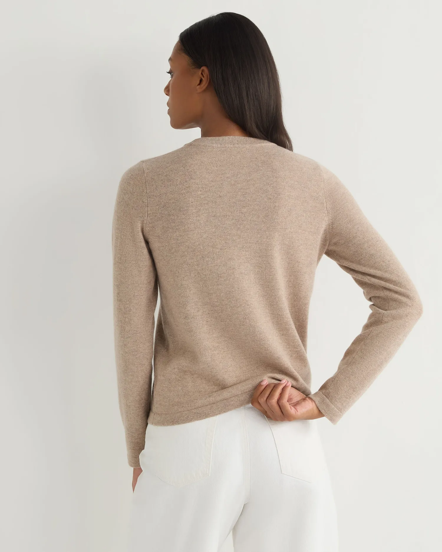Women N.Peal Natural | Brown*Women's Hallie Round Neck Cashmere Sweater