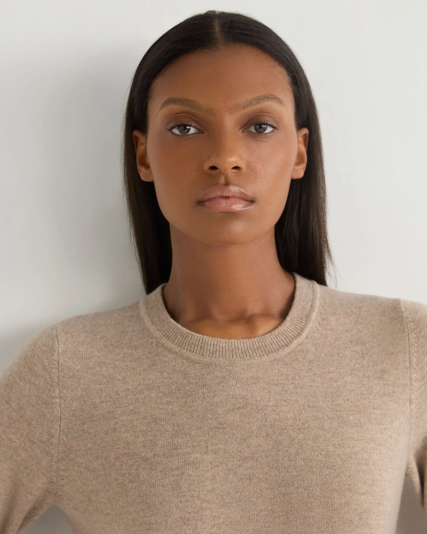 Women N.Peal Natural | Brown*Women's Hallie Round Neck Cashmere Sweater