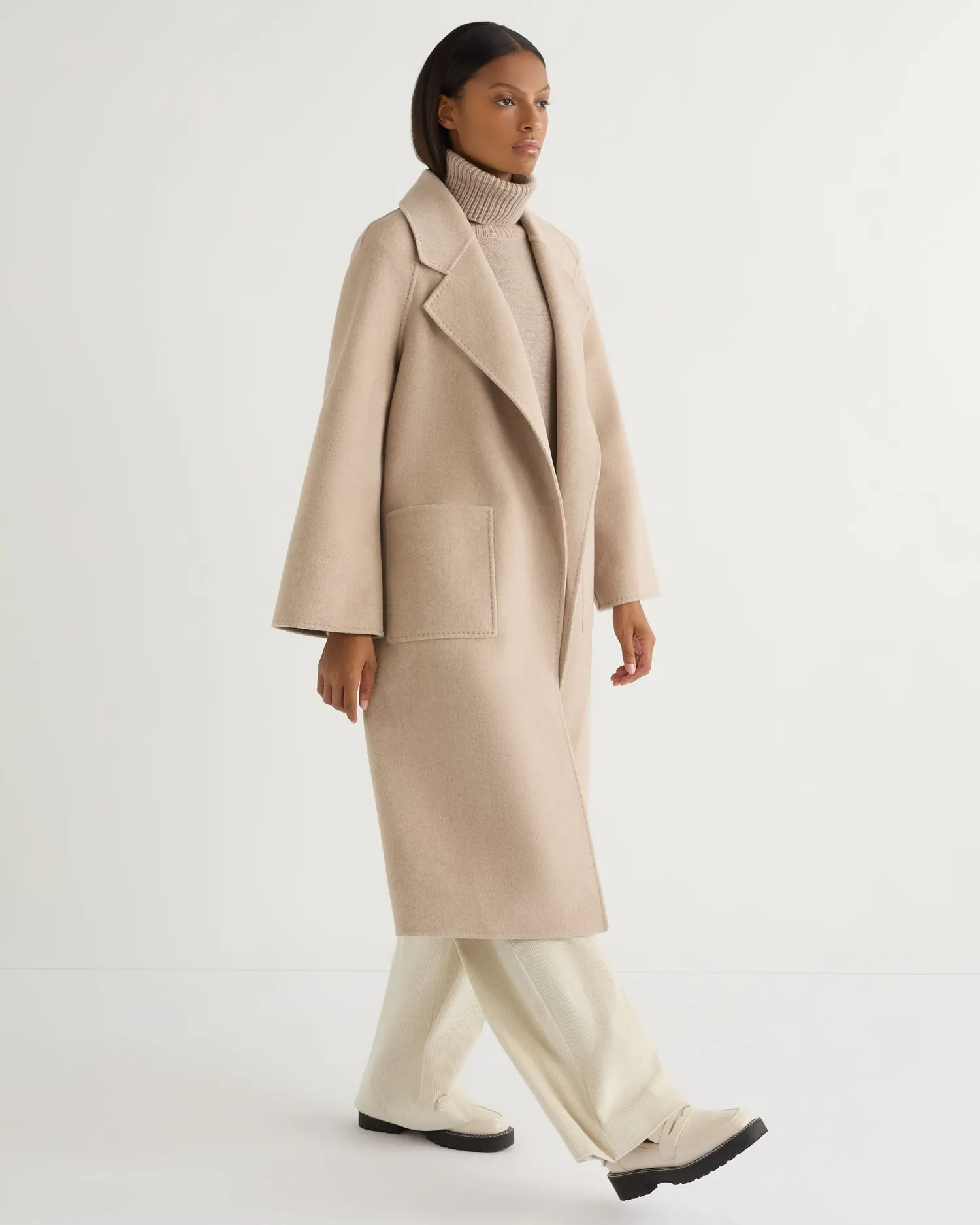 Women N.Peal Natural | Brown*Women's Hazel Chunky Turtle Neck Cashmere Sweater