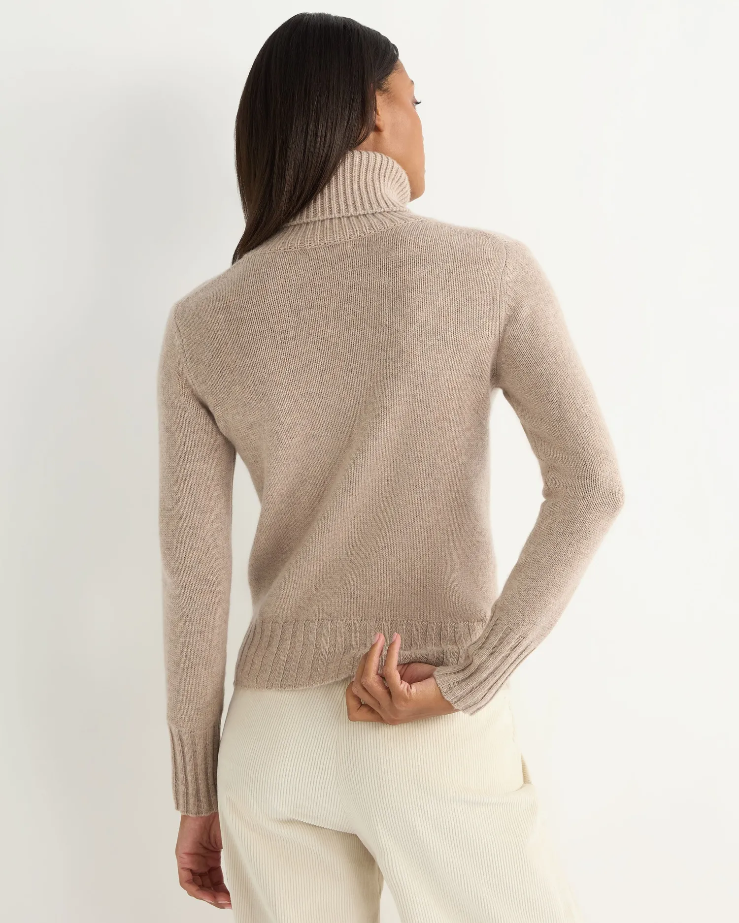 Women N.Peal Natural | Brown*Women's Hazel Chunky Turtle Neck Cashmere Sweater
