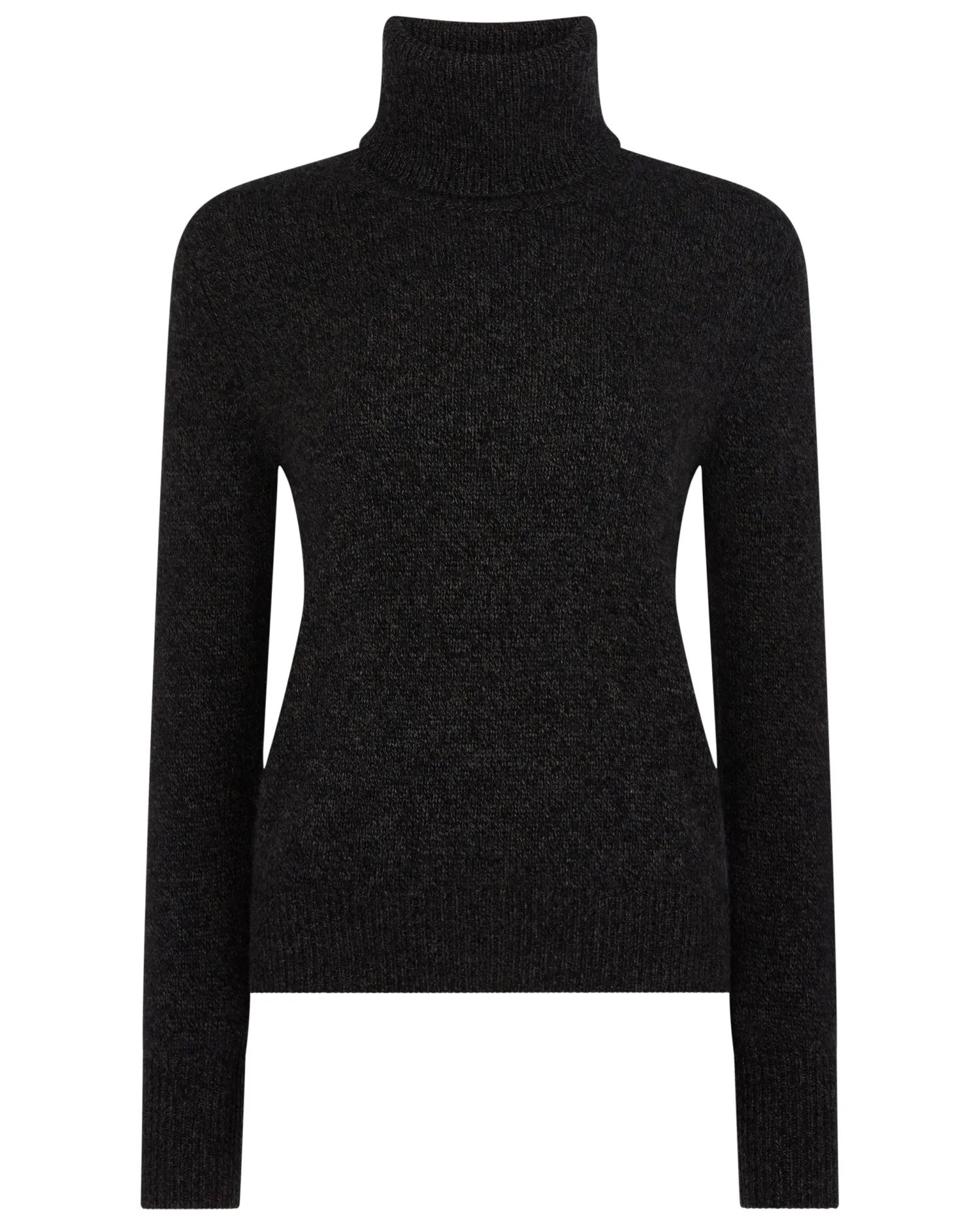 Women N.Peal Dark Grey | Turtle Necks*Women's Hazel Marl Chunky Turtle Neck Cashmere Sweater