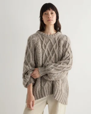 Women N.Peal Natural | Multi*Women's Hero Cable Cashmere Sweater