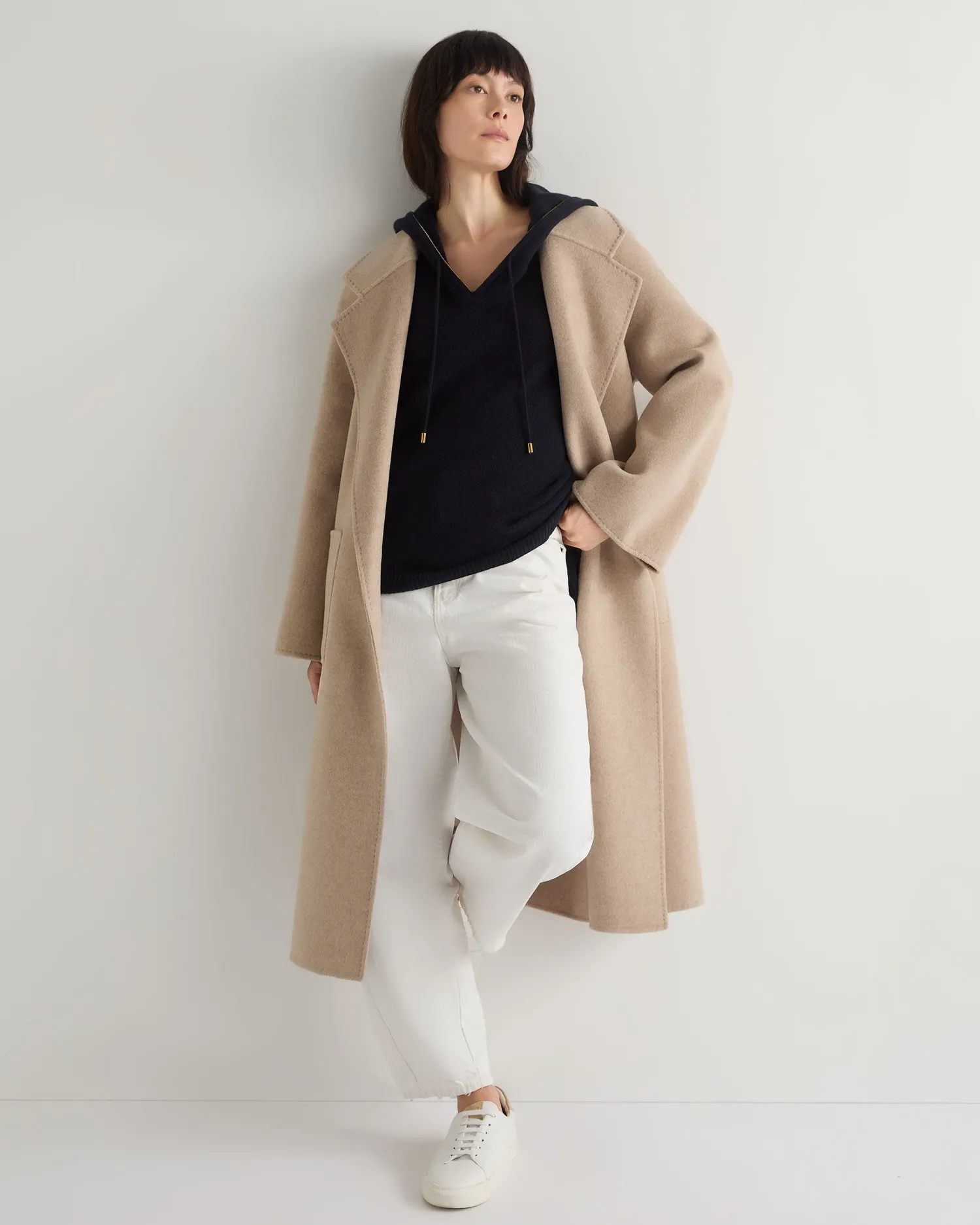 Women N.Peal Navy | Blue*Women's Honeycomb Hooded Cashmere Sweater