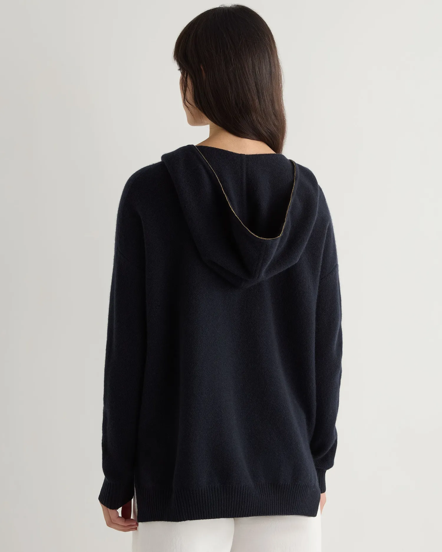 Women N.Peal Navy | Blue*Women's Honeycomb Hooded Cashmere Sweater