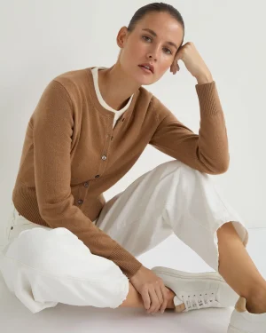 Women N.Peal Brown | Classic Cashmere*Women's Ivy Cropped Cashmere Cardigan