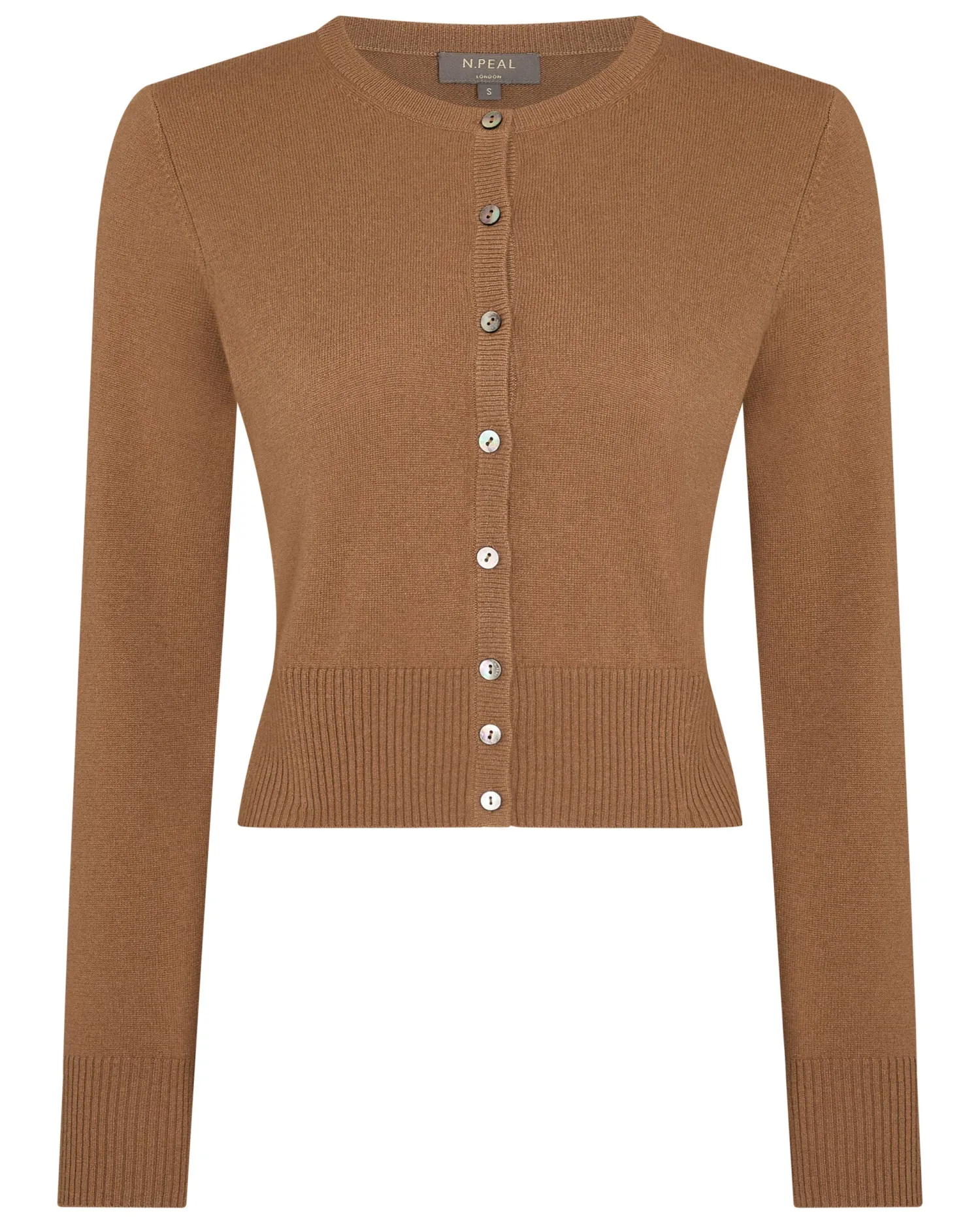 Women N.Peal Brown | Classic Cashmere*Women's Ivy Cropped Cashmere Cardigan
