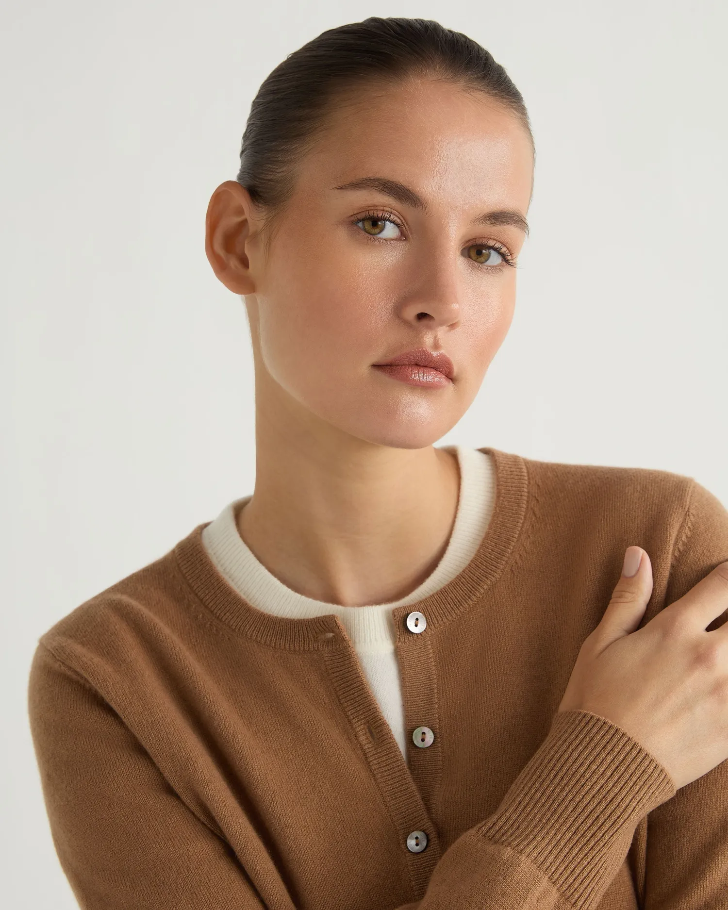 Women N.Peal Brown | Classic Cashmere*Women's Ivy Cropped Cashmere Cardigan