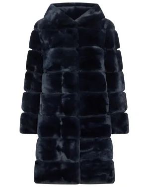 Women N.Peal Blue | Coats & Jackets*Women's Long Rex Hooded Coat