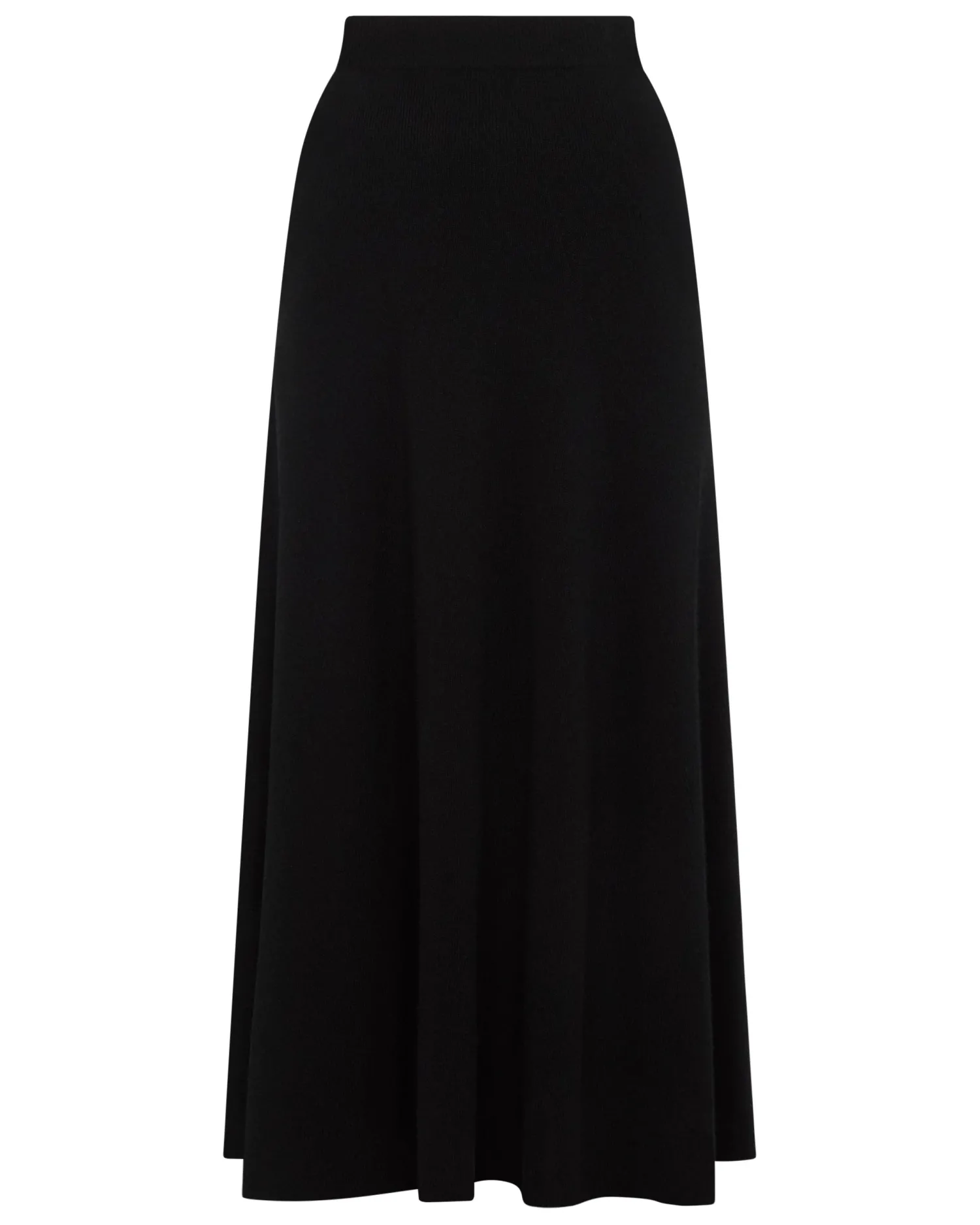 Women N.Peal Black | Textured Knits*Women's Long Rib Cashmere Skirt