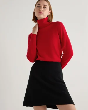 Women N.Peal Red | Classic Cashmere*Women's Loose Turtle Neck Cashmere Sweater