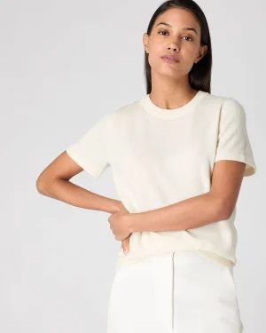 Women N.Peal White | Natural*Women's Lottie Cashmere T-Shirt
