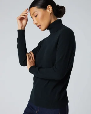 Women N.Peal Black | Classic Cashmere*Women's Luna Turtle Neck Cashmere Sweater