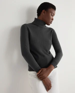 Women N.Peal Dark Grey | Classic Cashmere*Women's Luna Turtle Neck Cashmere Sweater