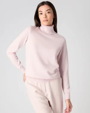 Women N.Peal Pink | Classic Cashmere*Women's Luna Turtle Neck Cashmere Sweater