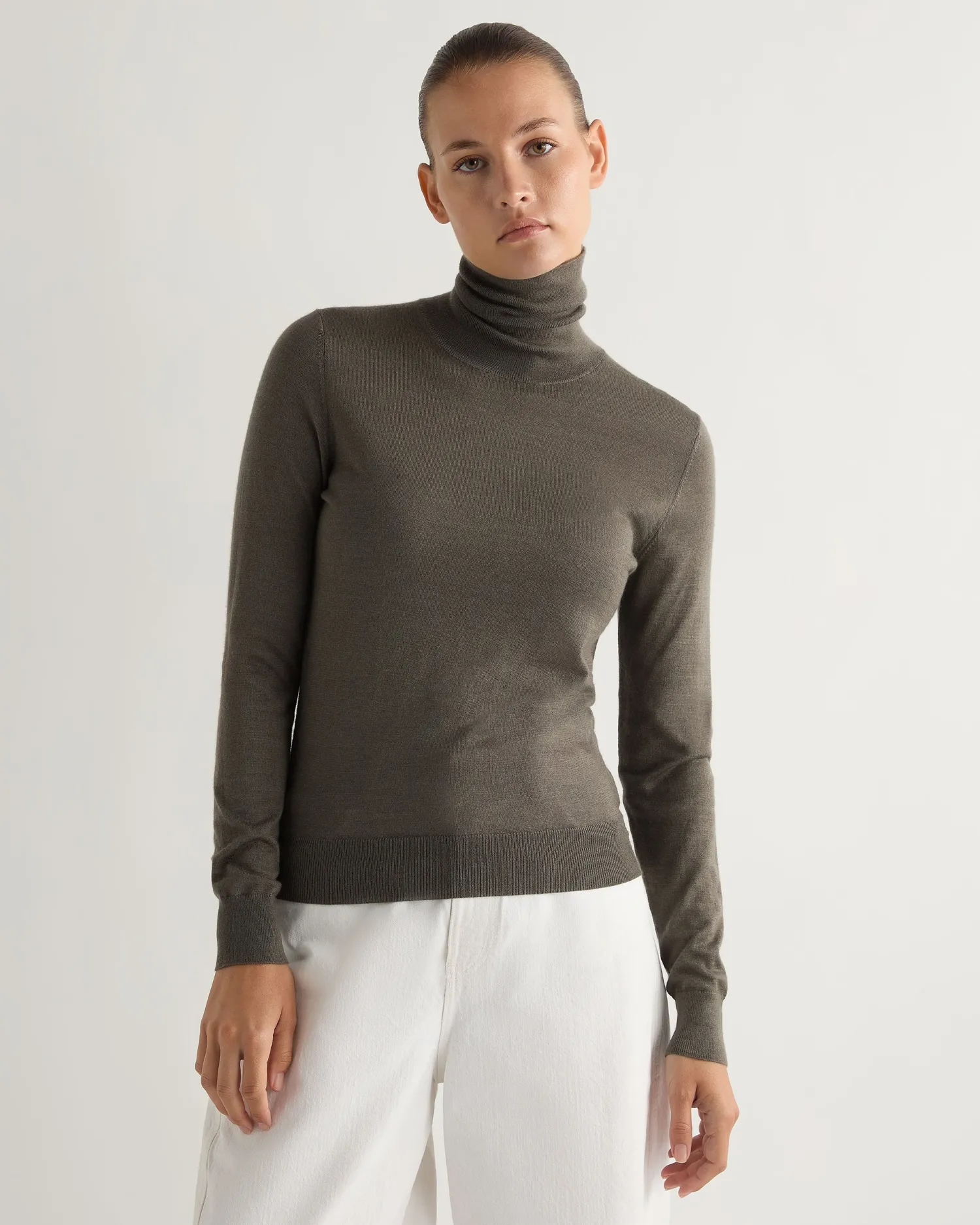 Women N.Peal Natural | Brown*Women's Margot Superfine Cashmere Turtle Neck Sweater