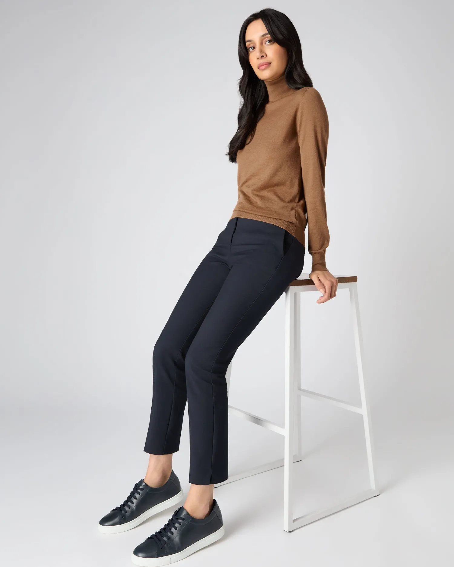 Women N.Peal Brown | Superfine Cashmere*Women's Margot Superfine Cashmere Turtle Neck Sweater