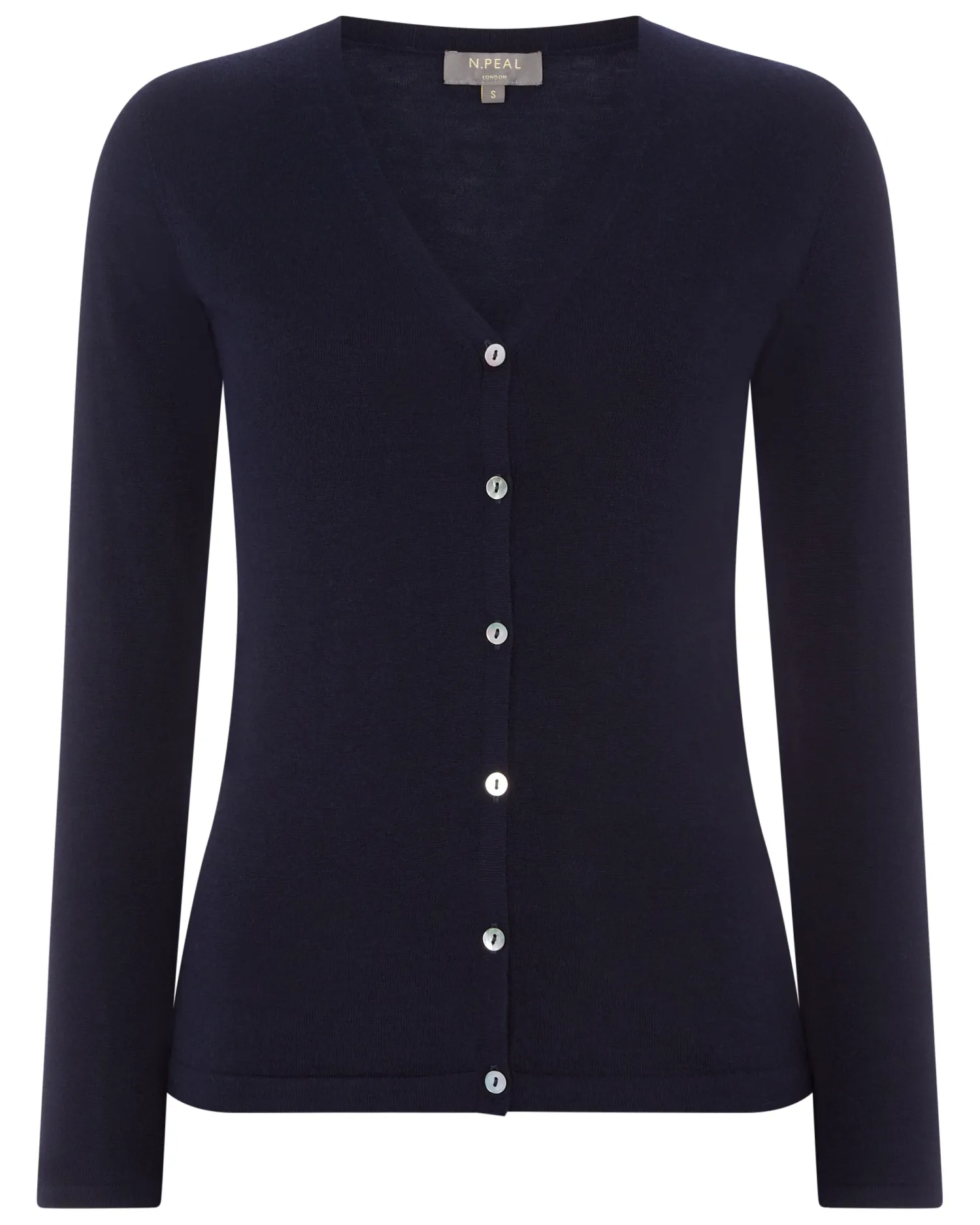 Women N.Peal Navy | Blue*Women's Mia Superfine Cashmere V Neck Cardigan
