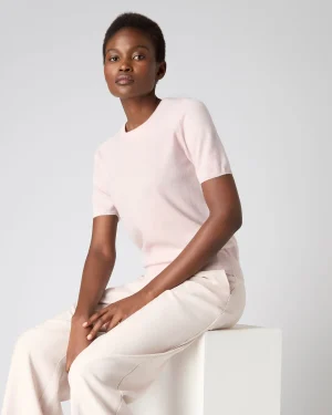 Women N.Peal Pink | Classic Cashmere*Women's Milly Classic Cashmere T-Shirt