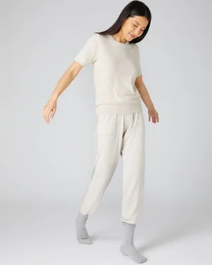 Women N.Peal White | Natural*Women's Milly Classic Cashmere T-Shirt