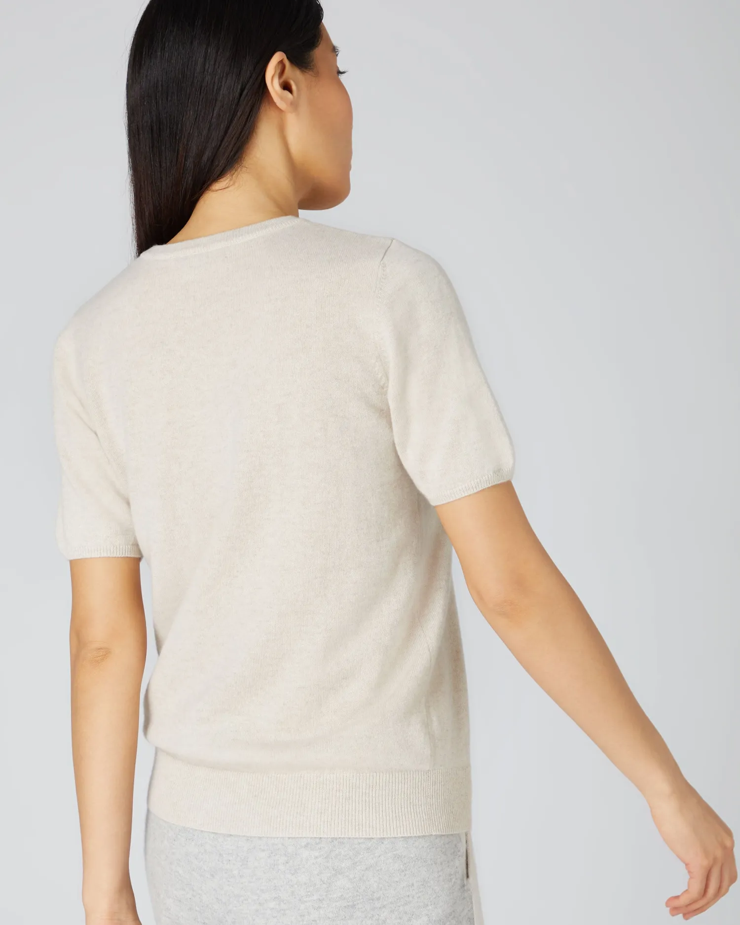 Women N.Peal White | Natural*Women's Milly Classic Cashmere T-Shirt