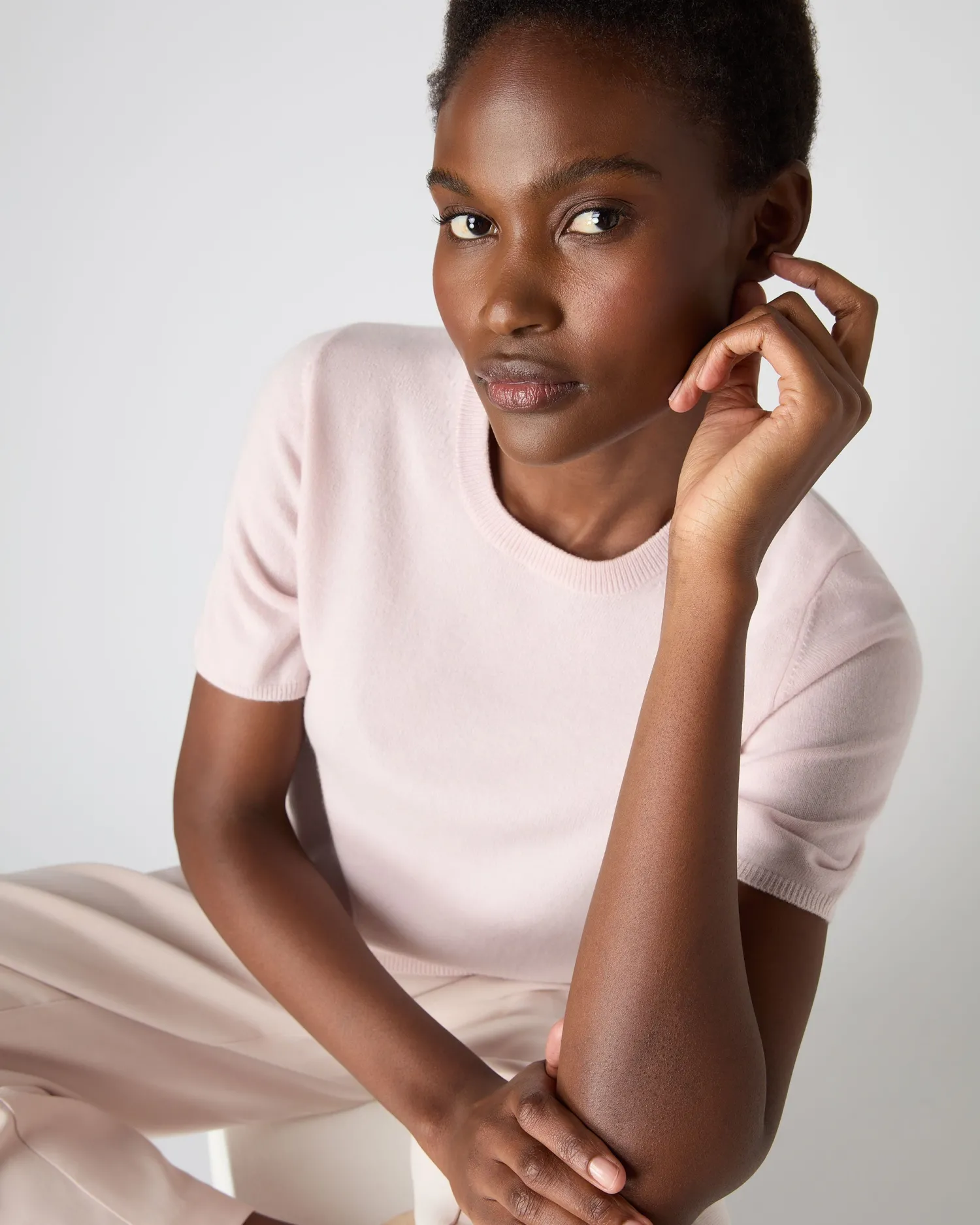 Women N.Peal Pink | Classic Cashmere*Women's Milly Classic Cashmere T-Shirt