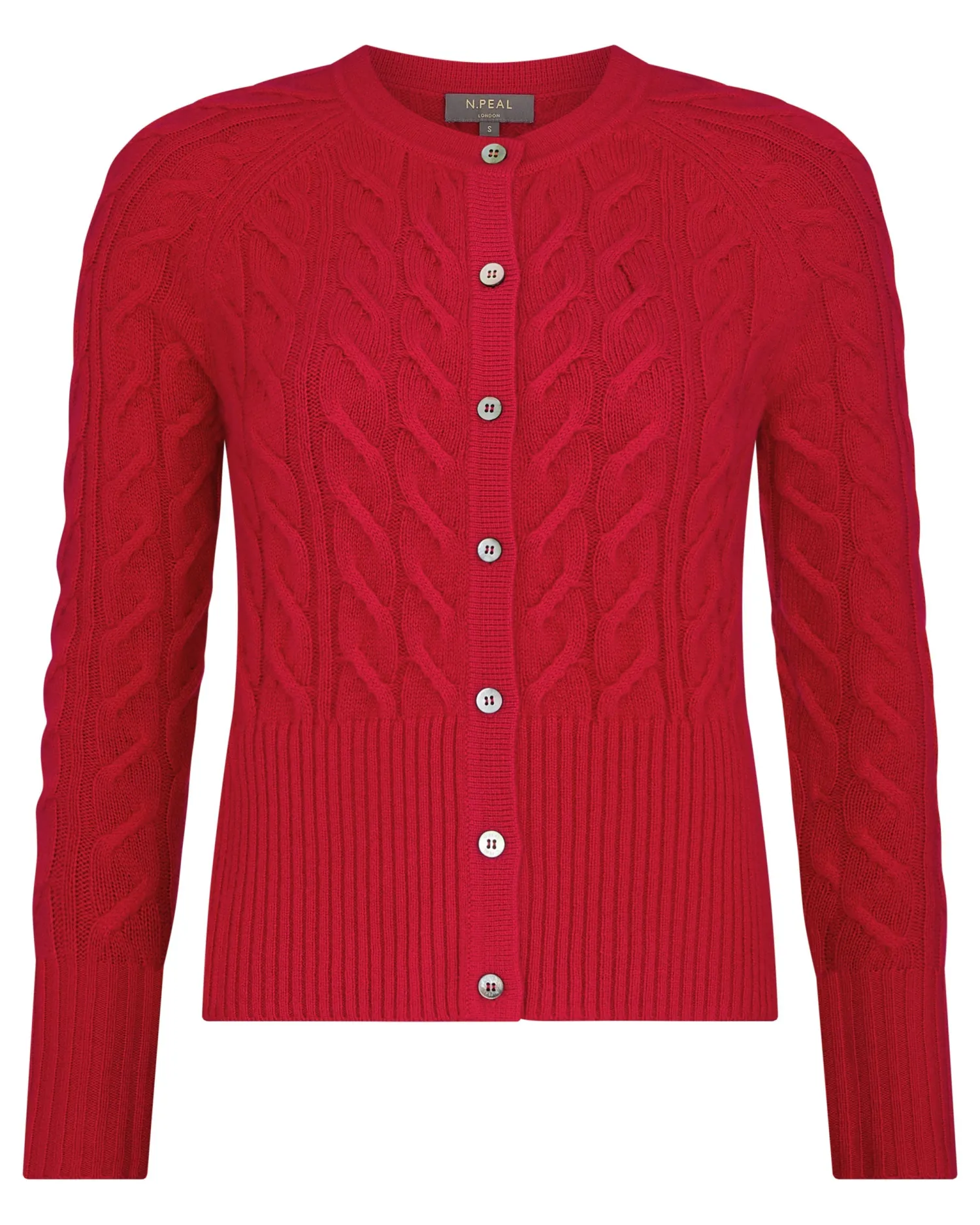 Women N.Peal Red | Textured Knits*Women's Myla Cable Cashmere Cardigan