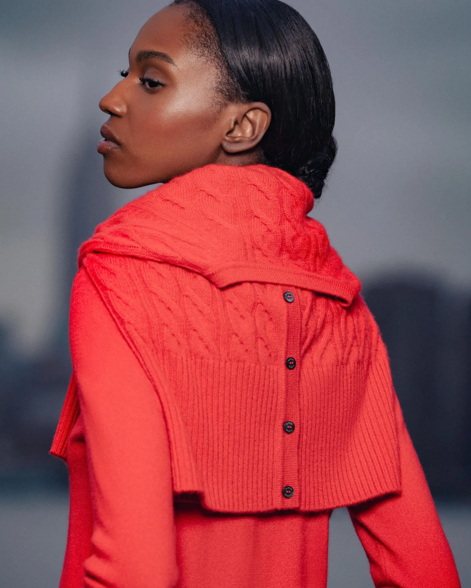 Women N.Peal Red | Textured Knits*Women's Myla Cable Cashmere Cardigan